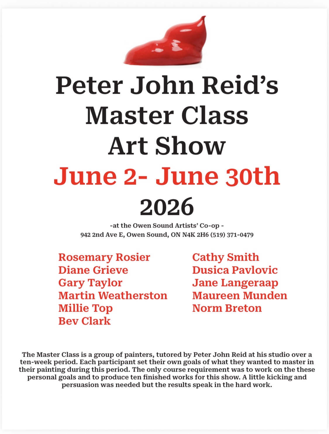 Event image Peter John Reid’s Master Class Art Show